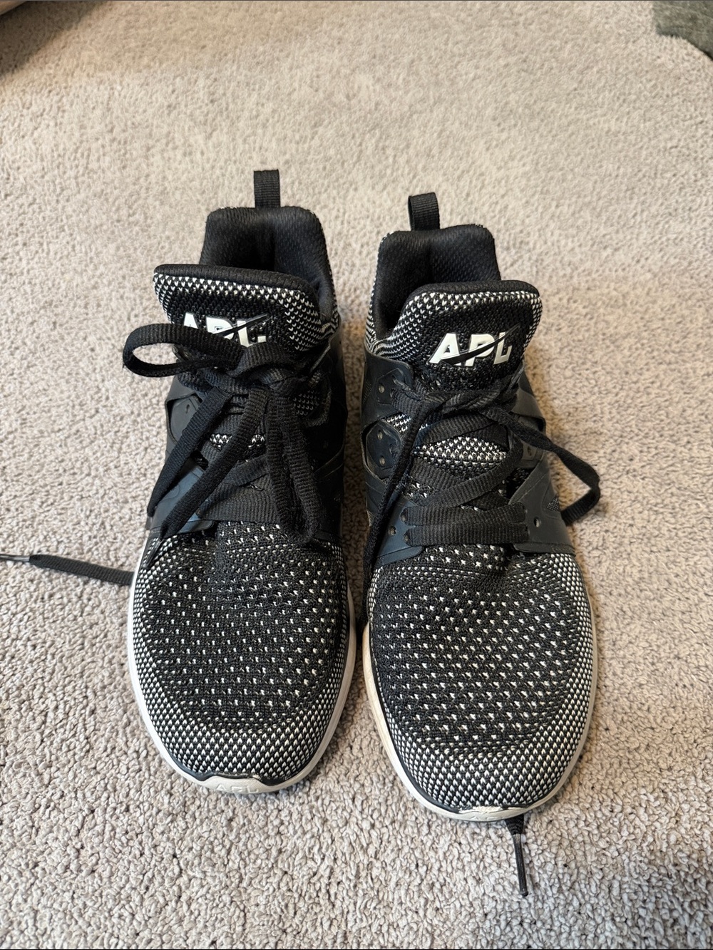 APL Black & White Knit High-Top Sneakers - Sporty Knit Design